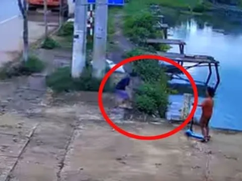 Phản ứng nhanh nhạy của bé trai 9 tuổi cứu em họ 6 tuổi khỏi đuối nước