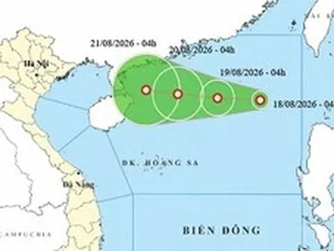 Vùng áp thấp trên Biển Đông mạnh lên thành áp thấp nhiệt đới