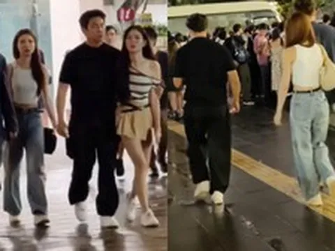 "Tóm dính" 2 Nam vương - 2 Á hậu hẹn hò đôi, sát rạt nắm tay không rời nửa bước bên ngoài nhà thi đấu