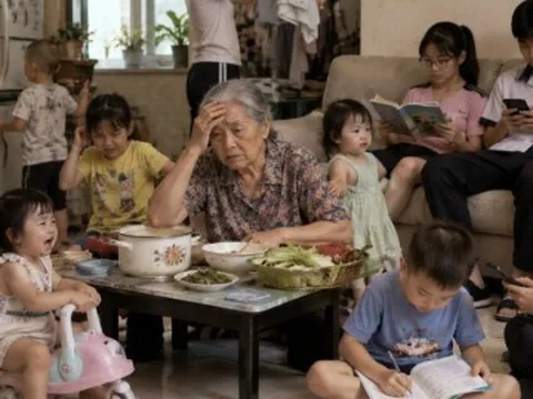 Nghỉ lễ 2/9, 10 đứa cháu kéo về quê chơi, bà nội kiệt sức đến mức truyền nước