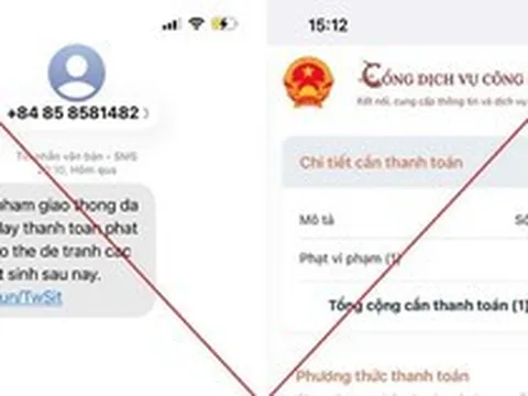 Giả danh cơ quan Công an gửi tin nhắn “phạt nguội” kèm đường link giả mạo