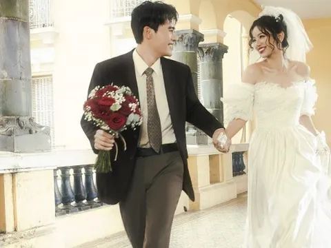 "O Hồng" Lê Hạ Anh mặc váy cưới, danh tính chú rể gây bất ngờ