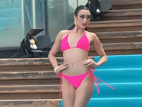 Hoa hậu Emoura Phạm tập đến 1h sáng để thi áo tắm ở Miss Grand International